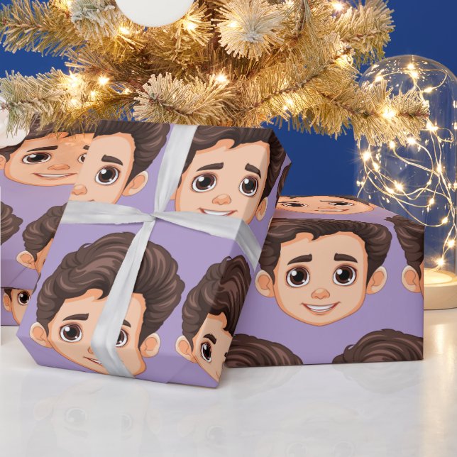 Custom Face Personalized Birthday Wedding Geschenkpapier (Feiertage)