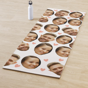 Custom Face Picture Heart Funny Couple Muster Yogamatte