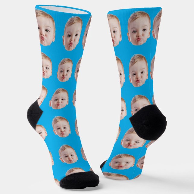 Custom Face Socks Personalized Photo Picture Socks Socken (Gewinkelt)