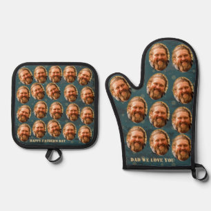 Custom Faces Foto Muster Funny Ofenhandschuh & Topflappen-Set