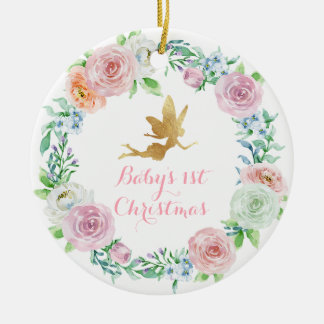 Custom Fairy Baby's 1. Weihnachtsgeschenk Mädchen Keramik Ornament