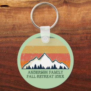 Custom Fall Family Wiedersehen Sunset Mountain Tri Schlüsselanhänger
