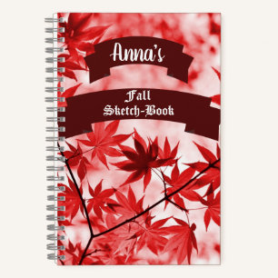 Custom Fall Maple Blätter Künstlerisch farbenfroh Notizbuch