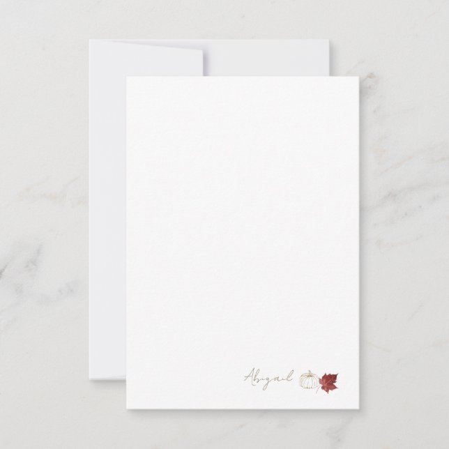 Custom Fall Pumpkin Dankeskarte (Vorderseite)