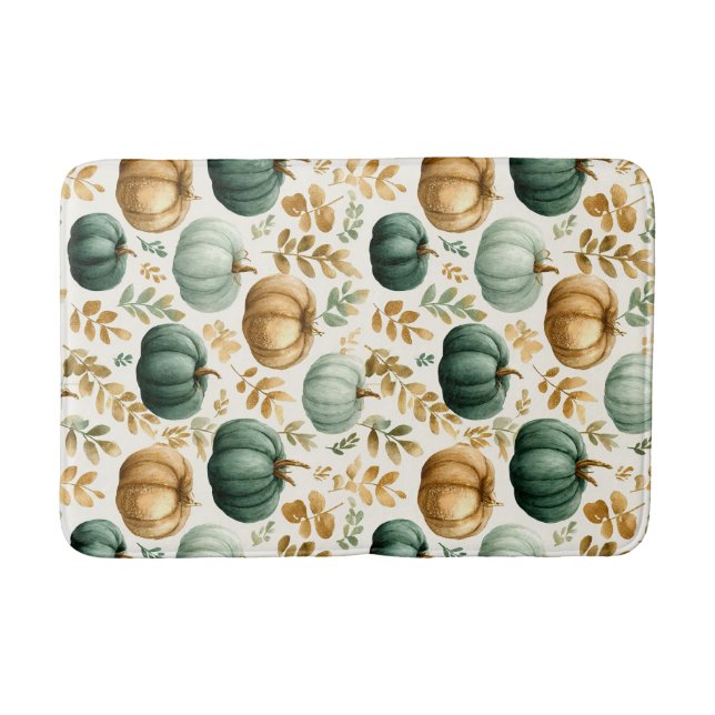 Custom Fall Pumpkin Foto Frame Badematte (Vorderseite)