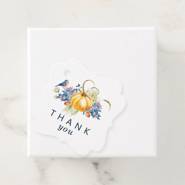 Custom Fall Pumpkin Wedding Danke Geschenkanhänger (Beispiel)