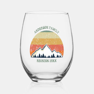 Custom Fall Retreat Sunset Mountain Party Weinglas Ohne Stiel