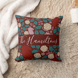 Custom Familienname Cosy Vintage Weihnachts-Bliss Kissen