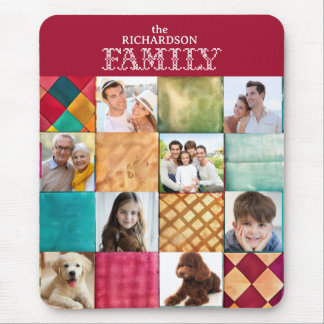 Custom Family 8 Foto Collage Mousepad