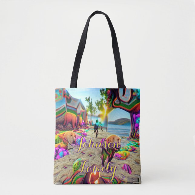 Custom Family Beach Tote Bag Labrador Retriever (Vorderseite)