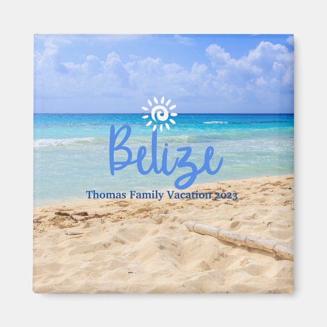 Custom Family Belize Beach Urlaub Weihnachten Magnet (Vorne)