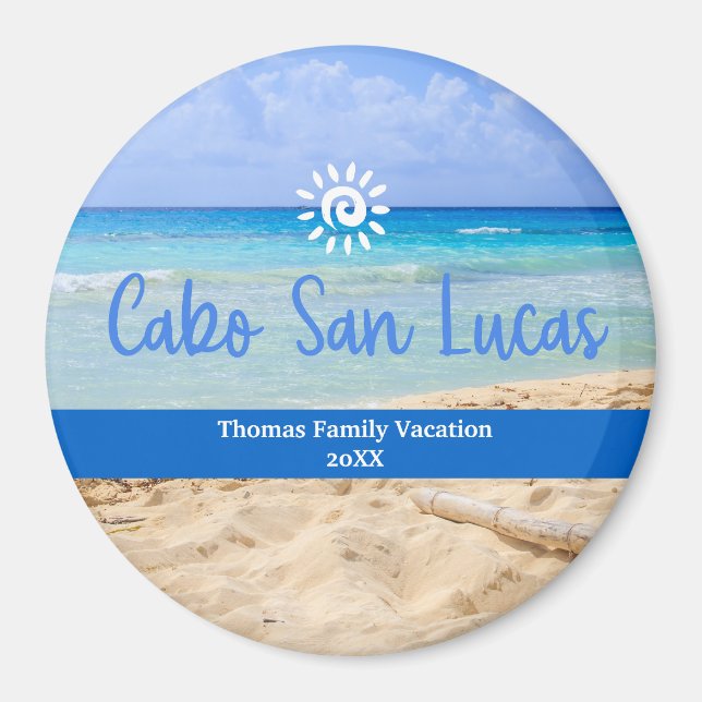 Custom Family Cabo San Lucas Vacation Christmas Magnet (Vorne)