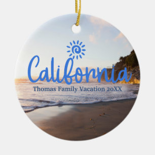 Custom Family California Urlaub Weihnachtsbaum Keramik Ornament