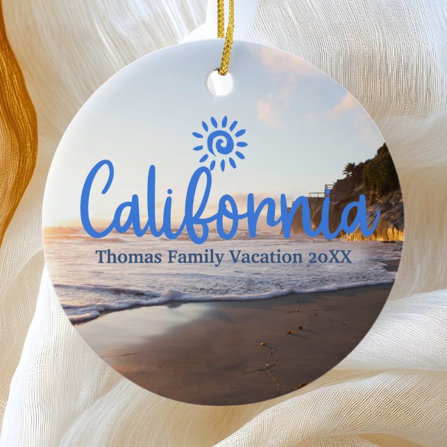 Custom Family California Urlaub Weihnachtsbaum Keramik Ornament (Von Creator hochgeladen)