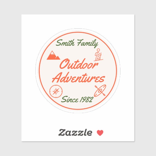 Custom Family Camping Adventures Aufkleber (Blatt)