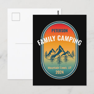 Custom Family Camping Vintag Sunset Adventure Postkarte