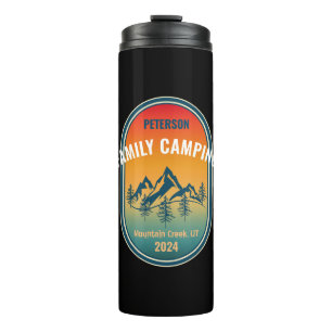 Custom Family Camping Vintag Sunset Adventure Thermosbecher