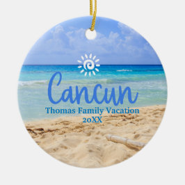 Custom Family Cancun Urlaub Weihnachtsbaum Keramik Ornament