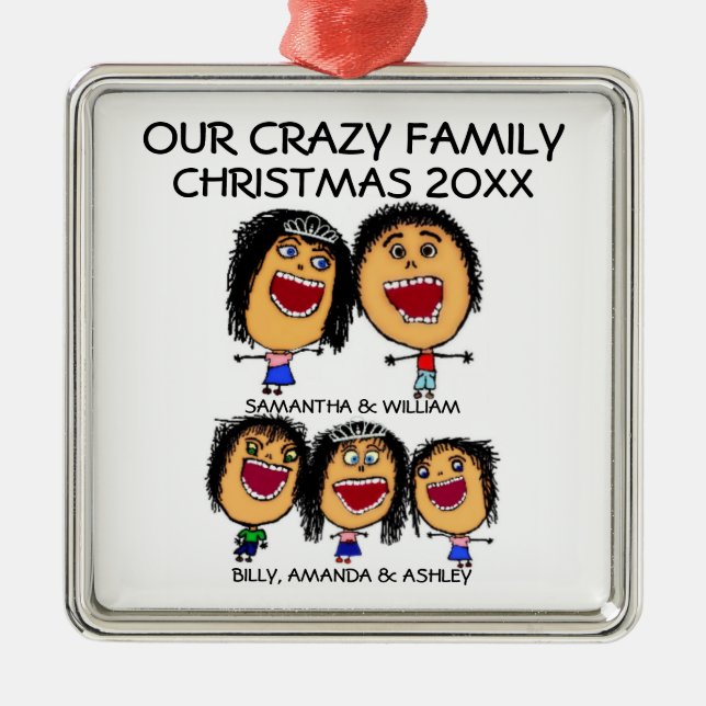 Custom Family Cartoon Weihnachtsschmuck (Vorne)