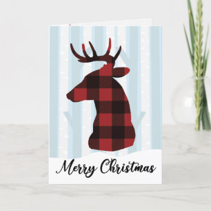 Custom Family Christmas Deer Vier-Seiten-Karte Feiertagskarte