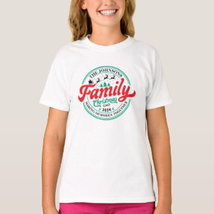 Custom Family Christmas Group Matching Name Year T-Shirt