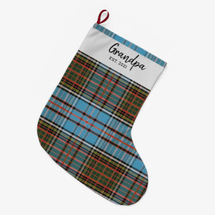 Custom Family Clan Anderson Kariert Tartan Name Großer Weihnachtsstrumpf