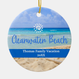 Custom Family Clearwater Beach Weihnachten Keramik Ornament