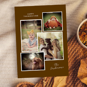 Custom Family Collage Modernes Erntedank Foto Feiertagskarte