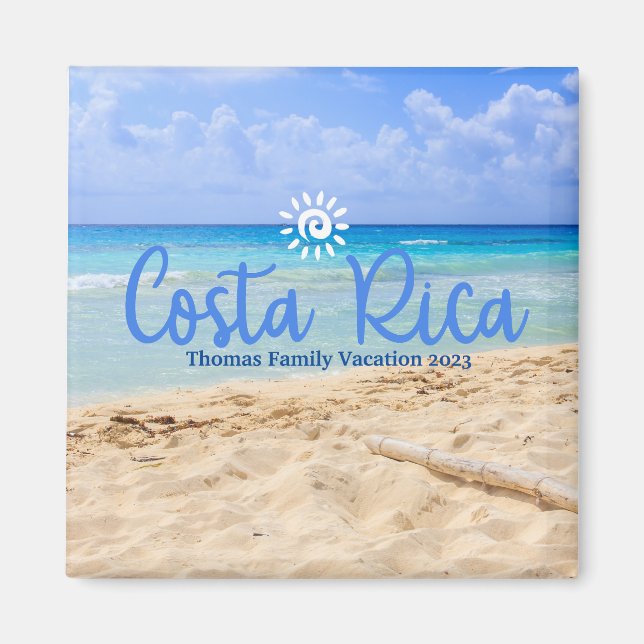 Custom Family Costa Rica Urlaub Weihnachten Magnet (Vorne)