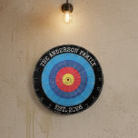 Custom Family Dartboard Personalized Name  Gift Dartscheibe<br><div class="desc">Create the perfect game-night centerpiece with this custom family dartboard. Personalize it with your family name and established year, making it a unique and meaningful gift for any darts lover. Ideal for man caves, home bars, game rooms, and family entertainment spaces, this personalized dartboard combines classic style with lasting quality....</div>