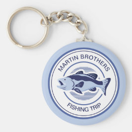 Custom Family Fangreise Blue Lake Fisherman Schlüsselanhänger