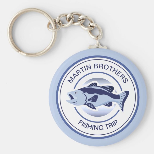 Custom Family Fangreise Blue Lake Fisherman Schlüsselanhänger (Vorne)