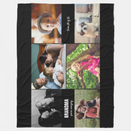 Custom Family Foto Collage für Oma Fleecedecke