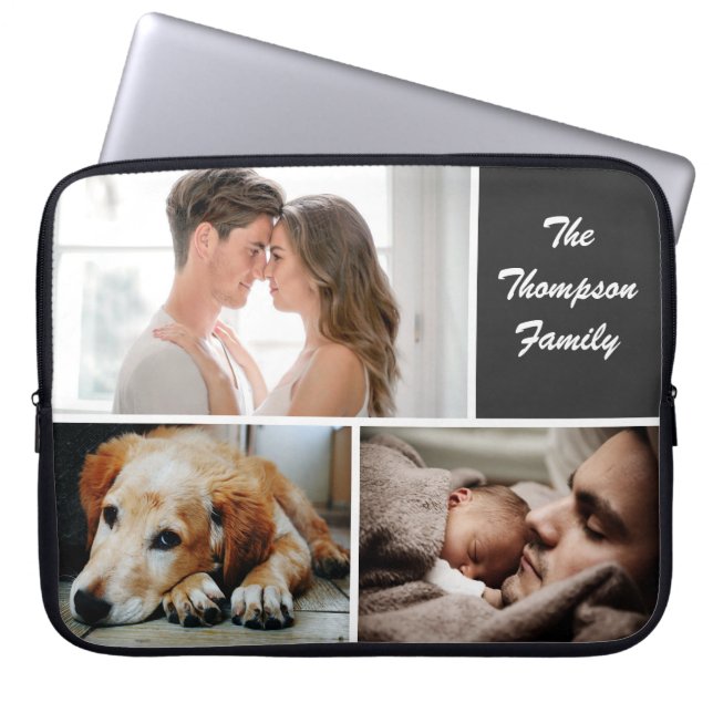 Custom Family Foto Collage Laptopschutzhülle (Vorderseite)