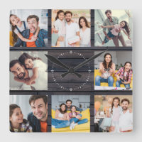 Custom Family Foto Collage Moderne Dunkle Holzschi