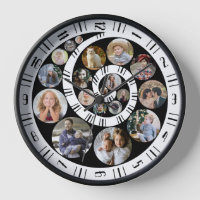 Custom Family Foto Collage Nautilus Spiral Circle