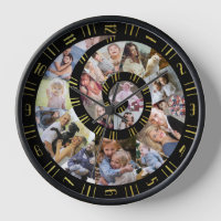 Custom Family Foto Collage Nautilus Spiral Gold