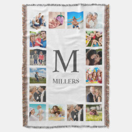 Custom Family Foto Collage Personalized White Decke