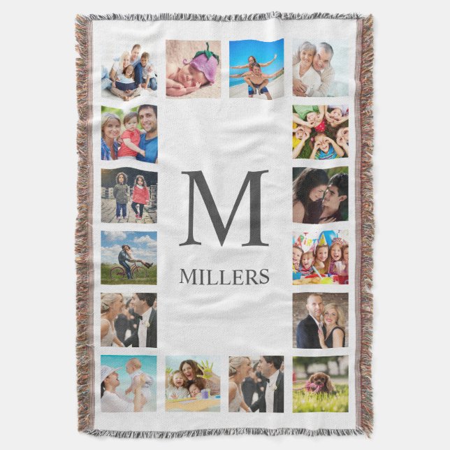 Custom Family Foto Collage Personalized White Decke (Vorderseite Vertikal)