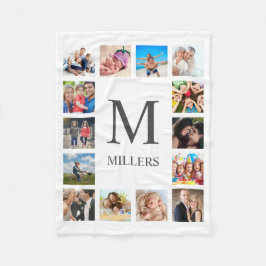 Custom Family Foto Collage Personalized White Fleecedecke