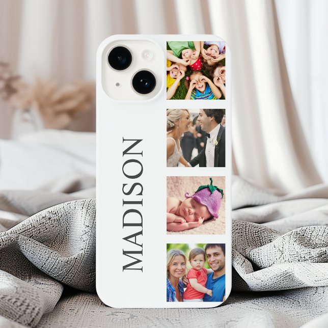 Custom Family Foto Collage Personalized White iPhone Hülle (Von Creator hochgeladen)