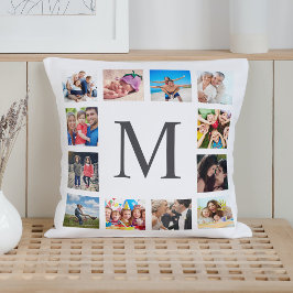 Custom Family Foto Collage Personalized White Kissen