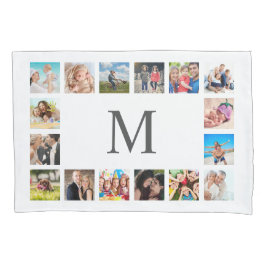 Custom Family Foto Collage Personalized White Kissenbezug