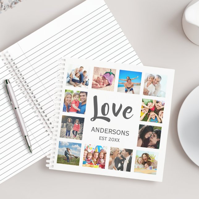 Custom Family Foto Collage Personalized White Notizbuch (Von Creator hochgeladen)