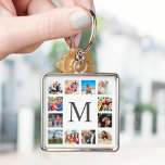 Custom Family Foto Collage Personalized White Schlüsselanhänger<br><div class="desc">Erstellen Sie Ihre eigene personalisierte 12-Foto-Collage,  Schlüsselanhänger mit Ihren individuellen Bildern auf einem einfachen,  modernen,  weißen Hintergrund. Das Schlüsselanhänger-Gesicht verfügt auch über Ihr Monogramm. Fügen Sie Ihre Lieblings-Fotos,  Designs oder Kunstwerke,  um etwas wirklich Einzigartiges zu schaffen.</div>