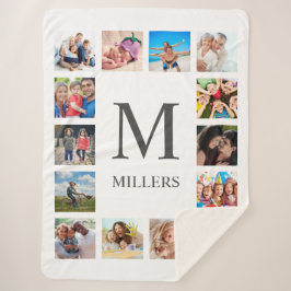 Custom Family Foto Collage Personalized White Sherpadecke