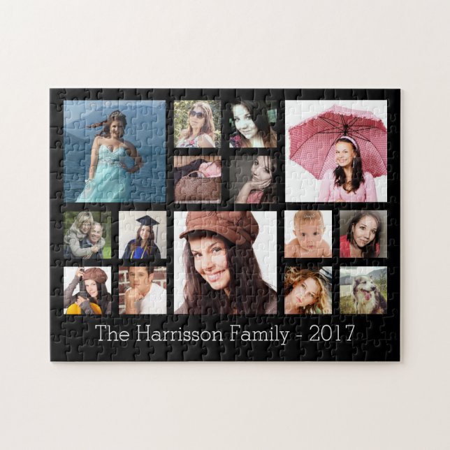 Custom Family Foto Collage Puzzle (Horizontal)