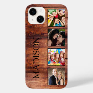 Custom Family Foto Collage reclased Wood Case-Mate iPhone 14 Hülle