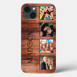 Custom Family Foto Collage reclased Wood Case-Mate iPhone Hülle