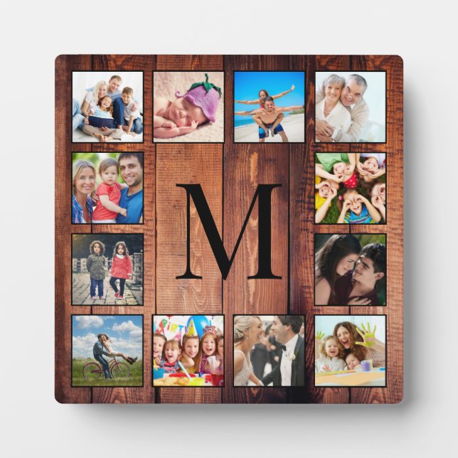 Custom Family Foto Collage reclased Wood Fotoplatte (Vorderseite)